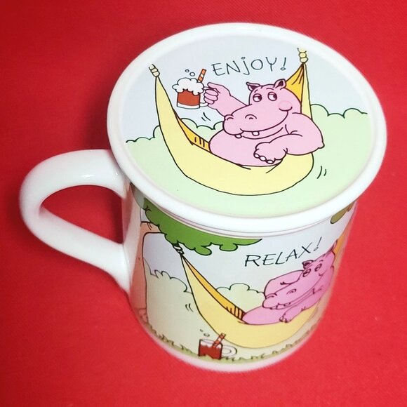Hallmark Sit Back Relax Hippo Mug and Coaster Mug Mates Japan - Picture 11 of 13